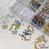 Nuevo Set de Decoración para Uñas con Perlas Parpadeantes y Pedrería Mixta de 12 Compartimentos Pedrería Irregular Estrellas Lentejuelas en Caja Pedrería para Uñas al por Mayor
