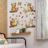 Fun-B194 Lindos Animales del Bosque Hojas Flores Decoración Dormitorio Habitación Infantil Pegatinas de Pared Venta al por Mayor Autoadhesivas