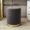 Banqueta de Luxo Leve, Banqueta de Maquiagem para Quarto, Banqueta Nórdica Moderna para Manicure, Banquinho Baixo Redondo para Sala de Estar, Banqueta para Penteadeira, Cadeira de Maquiagem
