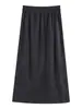 Nueva Falda de Pana Otoño e Invierno 2023 para Mujer Cintura Alta Adelgazante de Longitud Media Falda Línea A Moda Estilo Coreano Falda de Cadera