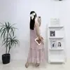 Vestido Longo Rosa Doce de Alta Qualidade com Amarração no Pescoço para Mulheres, Novo Estilo Francês Solto Estilo Férias Verão 2026