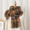 2024 atmosfera cachecol grosso doce inverno ao ar livre quente cashmere xadrez xale feminino cachecol de alta qualidade