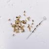 Tubo de posicionamiento chapado en oro real y plata de oro de 14K/18K cobre clip plano fijo de posicionamiento acabado cuenta de posicionamiento accesorios de retención de color para bricolaje