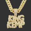 Colar com pingente de letra em costura completa de diamantes, estilo europeu e americano, criativo, masculino, dominador, punk, moto, acessórios de corrente cubana