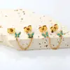 Pendientes Largos Dobles de Cadena Dulces Europeos y Americanos Sencillos Joker Frescos Mariposa Gota de Aceite Acero Inoxidable Dulce Chica Fresca Pendientes de Comercio Exterior