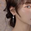 Pendientes de aguja de plata 925 para mujer, largos con borlas, diseño de nicho, con temperamento de celebridad de Internet de Corea del Sur.