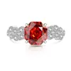Anel Colorido com Pedra Preciosa Corte Rosa para Mulheres, Super Brilhante Diamante de Alto Carbono Flor de Ameixa Anel Joia, Transmissão ao Vivo, Dropshipping de Peça Única