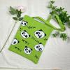 Bolsa de Tricô Ins Desenho Panda Feminina Moda para Carregar na Mão Grande Capacidade Bolsa de Ombro Bolsa Transversal Bolsa