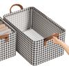 Caja de Almacenamiento de Ropa con Marco de Acero Caja de Almacenamiento para Armario Armario Plegable Caja de Almacenamiento para Ropa con Patrón de Espiga y Tapa