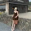 Vestido de Muestra de Escote Bajo con Cuello Halter y Hombros Descubiertos Estilo Resort de Nicho para Mujer, Nuevo Modelo 2025, Estilo Chic Maduro, Vestido Holgado sin Espalda