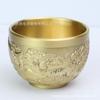 Taza Baifu de Cobre Puro Taza de Dragón Dorado y Fénix Adornos Artesanales de Cobre Latón Metal Bronce Taza Maestra para Taza Pequeña