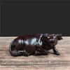 Adornos de Vaca Tallados en Madera de Ébano, Vaca Acostada Tallada en Madera Maciza, Vaca del Zodiaco, Espíritu de la Vaca en Ascenso, Regalos de Decoración para el Hogar