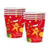 Decoración de Bandera con Temática Navideña para Fiestas, Decoración de Ambiente, Mantel Desechable Ecológico, Plato de Papel, Servilleta de Papel, Vaso de Papel