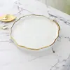 Plato de Cerámica Estilo Europeo con Perlas y Artesanía, Adecuado para Hoteles, Clubes y Uso Doméstico, Té de la Tarde y Platos Gourmet, con Pequeñas Imperfecciones en la Presentación