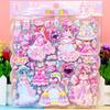 Pegatinas de burbujas con escena de disfraces tridimensionales en 3D, pegatinas pequeñas divertidas para bebés, juguetes para niños, princesas lindas para niñas