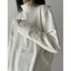 Camisa Base de Terciopelo Cepillado Doble Cara para Mujer Camiseta Engrosada Forrada de Felpa Cuello Medio Alto Interior Holgado Manga Larga Primavera Otoño Invierno Top