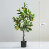 Estilo Nórdico Planta Verde Artificial Limoeiro de Chão Decoração para Sala de Estar Ornamentos em Vaso Árvore Falsa Laranjeira