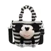 Bolsa de Mão Tendência Mickey Transfronteiriça Novo Estilo para Meninas Listrada Color Blocking Versátil para o Dia a Dia Ombro Transversal