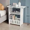 Mesa de noche simple, Gabinete de almacenamiento para dormitorio, Mesa de centro para sala de estar, Mesa lateral para sofá de apartamento pequeño, Estante de almacenamiento mini simple