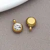 Aço Inoxidável Dourado 12 Cores Pedra de Nascimento Pingente Acessórios de Joia DIY Pedra da Sorte Europeia e Americana Pingente de Colar Pedra de Nascimento