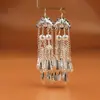 Pendientes de Pavo Real para Minorías Étnicas, Regalos Retro de Plata Miao Estilo Étnico, Accesorios de Pendientes Vintage de Imitación Plata