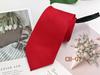 Corbata Roja con Cremallera para Hombre Fácil de Tirar Gratis Novio Padrino Corbata Casual de Negocios Hilo Rayado Teñido 8cm