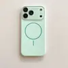 Funda Magnética Fina de Color Sólido Simple Adecuada para Funda de Teléfono Apple 17 Pro Max iPhone 16 Ventana Grande 15/14/13