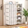Zapatero estante de almacenamiento multicapa para el hogar simple entrada interior dormitorio espacio de alquiler ahorro de espacio apartamento pequeño zapatero