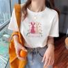 Camiseta de Algodão de Manga Curta para Mulheres no Verão Estilo Coreano Solta Gola Redonda Estampada Fashion Versátil Estilo Harajuku Tops Roupas Femininas Plus Size