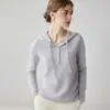 ¡Estilo simple y perezoso! Sudadera de punto suelto para mujer, con capucha y cuello semiabierto de cachemir, elegante y estilosa, capa base de múltiples botones