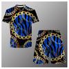 Comercio exterior verano caliente cadena gráfica impresión digital 3D holgado traje de camiseta de hombre manga corta shorts traje