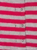 Moda femenina transfronteriza: nueva colección de otoño, estilo europeo y americano, de manga corta, cuello redondo, cárdigan de punto a rayas, 2893147