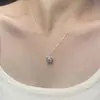 Collar de Plata de Ley S925 con Lazo y Perla de Imitación, Estilo Suave y Dulce de Verano, Cadena de Clavícula Redonda y Delicada