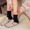 Atmosfera de Outono e Inverno "Meias de Lã com Bolinhas Inverno Novo Jacquard Cor Contrastante Super Estilo Coreano Estilo Ing Meias Femininas de Cano Médio