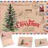 Tarjeta de felicitación navideña de piel de vaca retro, tarjeta de regalo de Navidad, linda tarjeta plegable de dibujos animados, tarjeta con mensaje de bendición con sobre