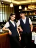 2026 Novo Estilo Camisa Falsa de Duas Peças Manga Longa Uniforme de Trabalho de Garçom com Logo para Bartender Ktv Bar Restaurante Ocidental