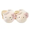 Pantuflas de Algodón Genuinas Sanrio Kitty para Mujer, Pantuflas Cálidas de Piel KT para Invierno, Pantuflas de Felpa Antideslizantes para el Hogar