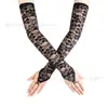 Luvas de renda com gancho e dedo de bola sexy europeias e americanas longas acessórios de vestido de noiva punk