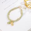Cosas Buenas Suceden Pulsera de Oro de Doble Capa con Flores Jade Hetian Diseño para Niñas Nicho Moda Nacional Joyería Retro 2022