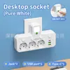 Enchufe Multifuncional Estándar Europeo con Carga Rápida USB Interruptor Independiente Placa de Cableado Multiorificio Enchufe Doméstico Transfronterizo