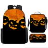 Mochila de Halloween Mais Vendida da Amazon, Conjunto de Três Peças Fantasma Abóbora, Mochila Escolar para Estudantes do Ensino Fundamental e Médio, Mochila Infantil, Bolsa de Ombro