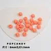 Colección de Cuentas Redondas Acrílicas de Color Sólido Pulsera Collar Cadena para Teléfono Móvil Cuentas Agujero Recto Básico Joyería Colorida Cuentas Sueltas