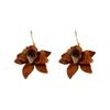 Cross-border agulha de prata resina flor brinco brinco estilo hong kong estilo retro design sentido novos brincos nicho high-end sentido all-match brincos