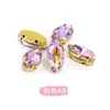 Base Dourada Quatro Garras Marquise Strass Acessórios Vidro Strass Costurados à Mão DIY Vestido de Casamento Sapato Roupa Decoração Acessórios Strass Marquise
