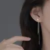 Pendiente de Línea Larga con Borla de Mariposa para Mujer, Lujo Ligero, Personalidad, Temperamento, Joyería de Oreja Nicho, Pendientes, Cara Redonda, Adelgazante, Cadena Fina, Colgante