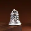 Colgante artesanal vintage de plata con pie de rey ciervo dorado, venta al por mayor, colgante de pulsera de cuerda hecho a mano, colgante de campana sánscrita de plata