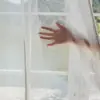 Hilo de Transmisión de Luz Fresco Pequeño Simple Hilo de Cáñamo Blanco Pantalla de Ventana de Raya Vertical Hilo de Ingeniería Cortina de Pantalla de Ventana Terminada Hilo Blanco