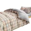 Conjunto de Roupa de Cama para Dormitório Universitário Três Peças Algodão Puro Todo Algodão Lençol de Cima Lençol com Elástico Capa de Edredom Conjunto de Roupa de Cama Quatro Peças