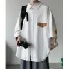 Conjunto de Camisa de Manga Curta de Verão para Homens Plus Size Pessoa Gorda Tendência Americana Jovem Canalha Conjunto Fresco de Três Peças Homens