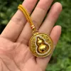 Collar de Girasol con Carácter de Fortuna Chapado en Oro Giratorio con un Colgante de Brújula Giratoria Cadena para Suéter Tótem